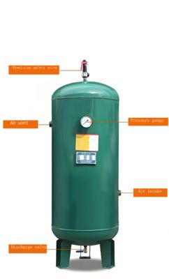 Serbatoio di accumulo di gas compatibile con grandi compressori d'aria